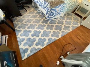 Blue & White Abstract Area Rug