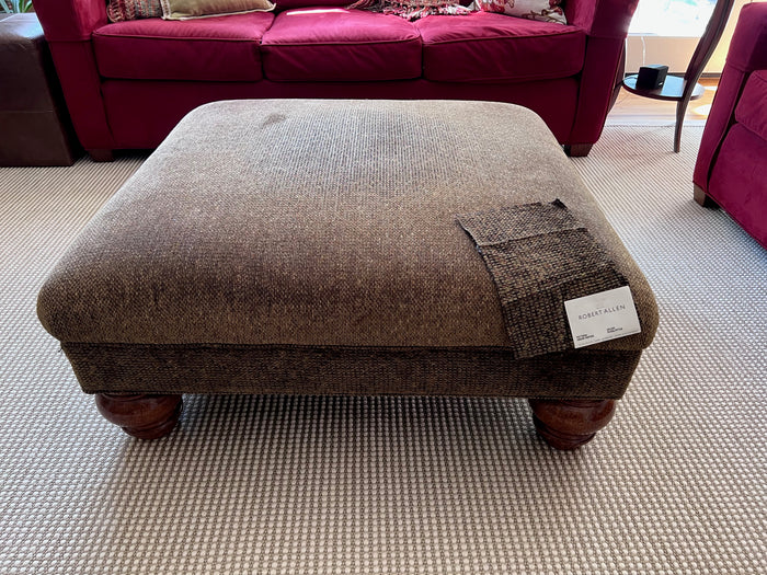 Sherrill Ottoman with Robert Allen Fabric