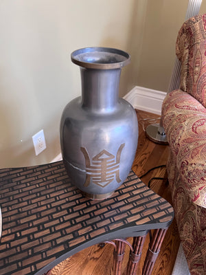 Artisan Metal Vase, Made in Hong Kong