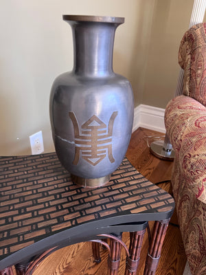 Artisan Metal Vase, Made in Hong Kong