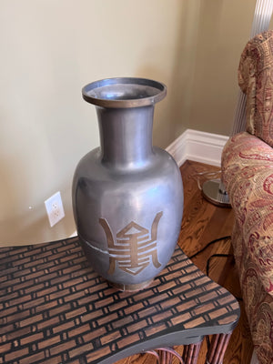 Artisan Metal Vase, Made in Hong Kong