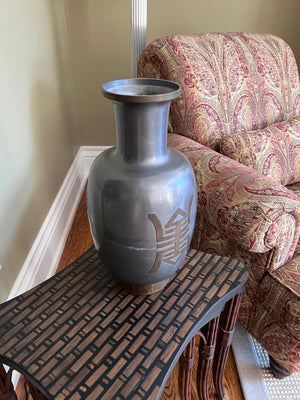 Artisan Metal Vase, Made in Hong Kong