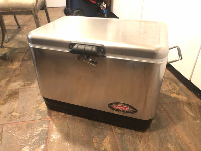 Coleman Steel Belted Cooler, 54 QT- Stainless Steel