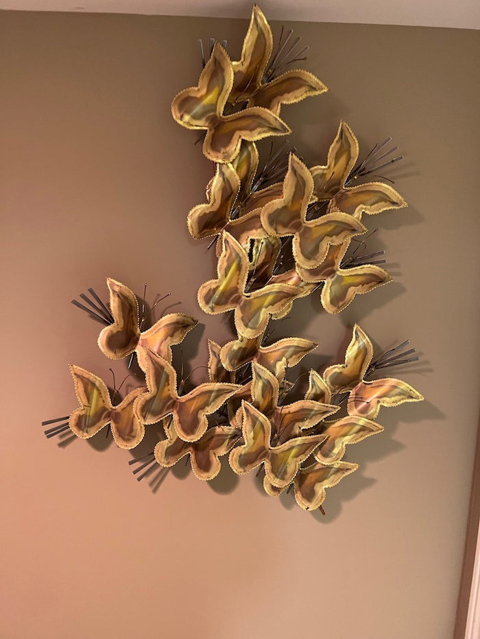 MCM Brutalist Metal Wall Art- Butterflies