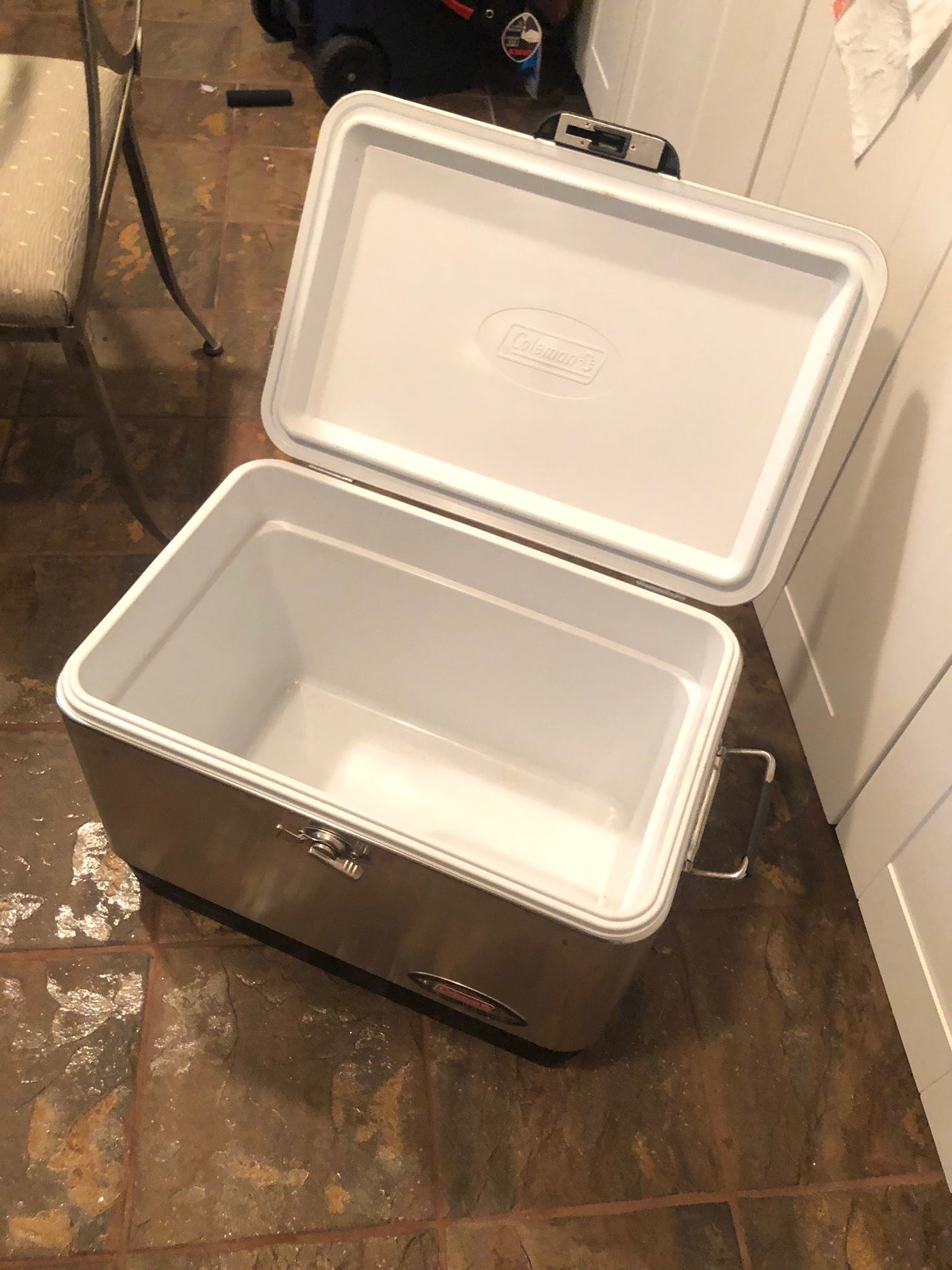 Coleman 54 quart steel shop belted cooler