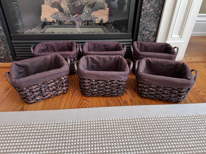 6 Small Brown Baskets