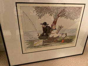 Limited Edition Signed Print, Judaica 'Fishing'