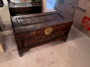 Oriental Carved Wood Chest