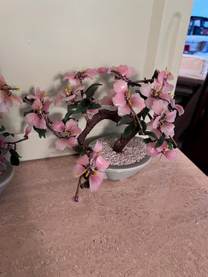 2 Vintage Glass Bonsai Trees
