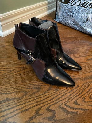 Hugo Boss Women's Purple & Black Leather Boots/Heels