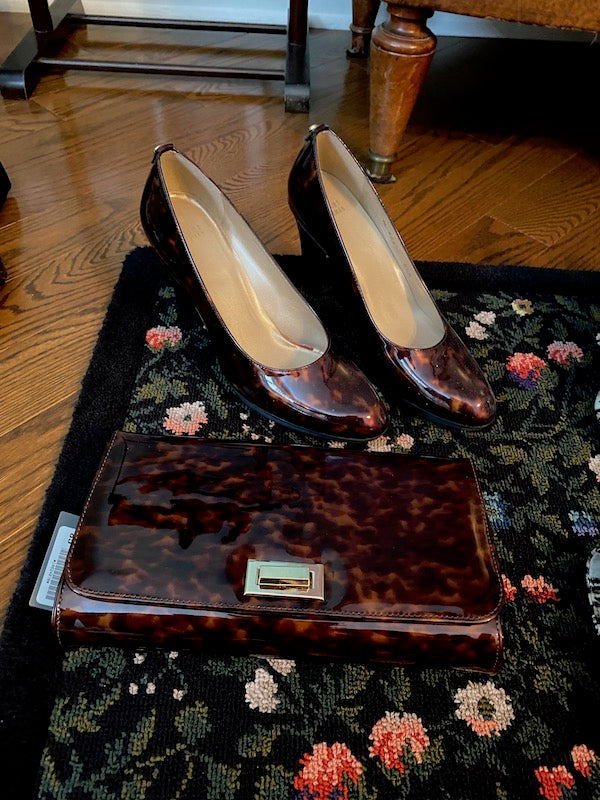 Stuart Weitzman Patent Leather Heels + BRAND NEW Browns Clutch- Combo