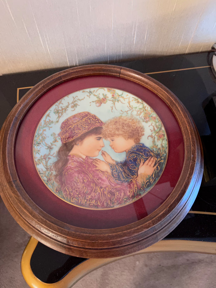 Knowles Edma Hibel Mother's Day Collector Plate- Framed
