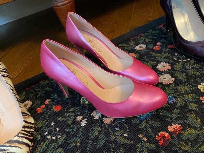 Browns Couture Pink Patent Leather Heels.