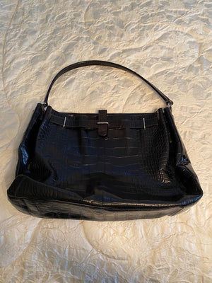 Black Patent Leather Furla Handbag