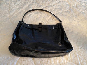 Black Patent Leather Furla Handbag
