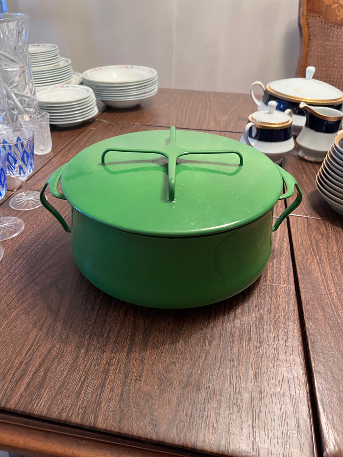 Vintage Dansk Designs Blue Enamelware Casserole Pot with Trivet Top IHQ France