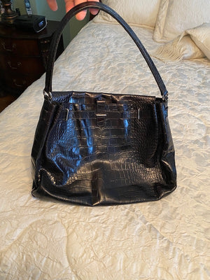 Black Patent Leather Furla Handbag