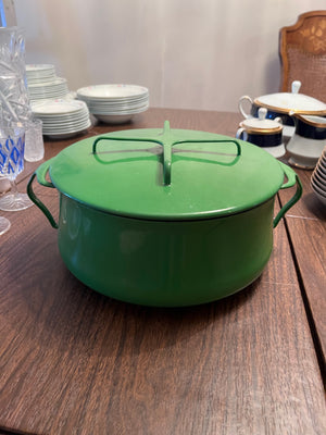 Vintage Dansk Designs Blue Enamelware Casserole Pot with Trivet Top IHQ France