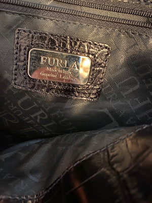 Black Patent Leather Furla Handbag