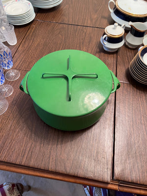 Vintage Dansk Designs Blue Enamelware Casserole Pot with Trivet Top IHQ France