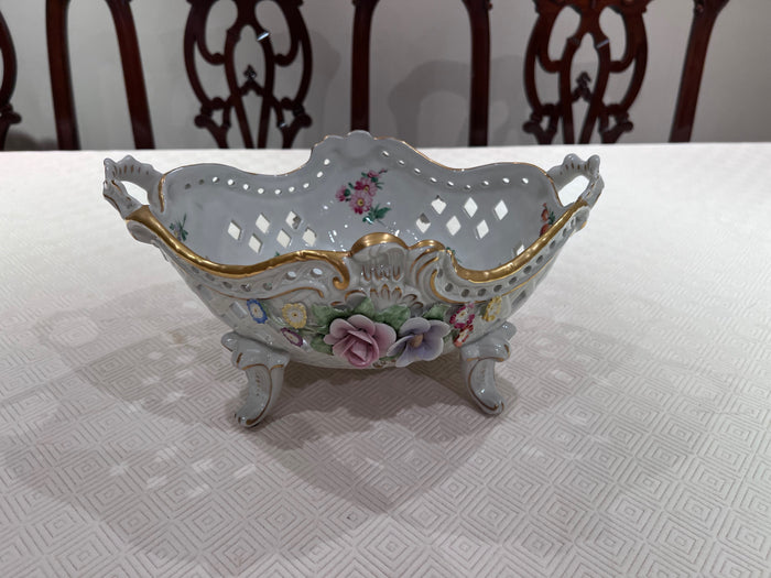 Dresden Reticulated Footed Bowl