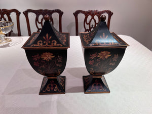 Pair of Decorative Crafts Inc. Lidded Urns