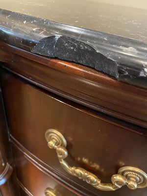 Bernhardt Marble Top Sideboard (*condition)