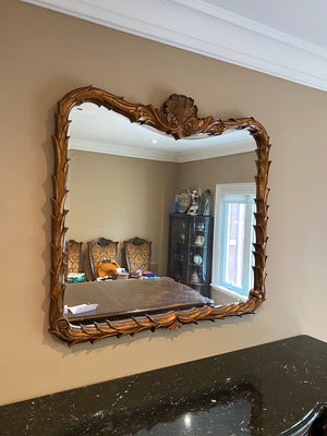 Large Ornate Wood Carved Mirror