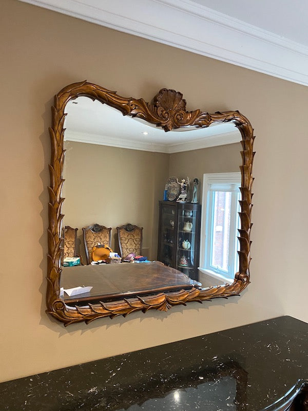 Large Ornate Wood Carved Mirror