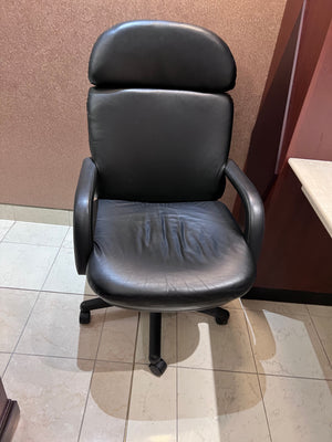 'KP Seating' Black Leather Office Chair