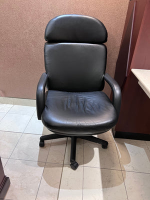 'KP Seating' Black Leather Office Chair