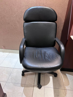 'KP Seating' Black Leather Office Chair