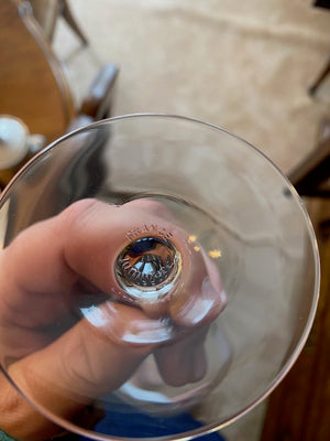 2 Luminarc France Wine Glasses, Gold Painted Accent