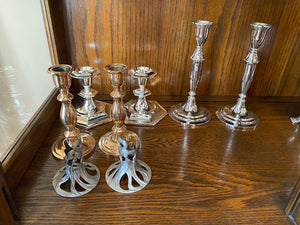 Silver Plated/Pewter Candlestick Lot