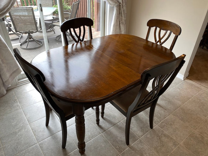 Wood Kitchen Table + 4 Chairs