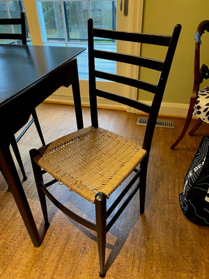 Black Wood Dining Table + 6 Chairs
