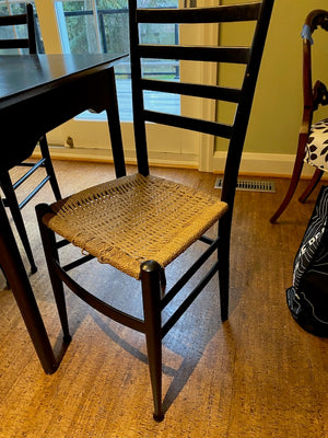 Black Wood Dining Table + 6 Chairs