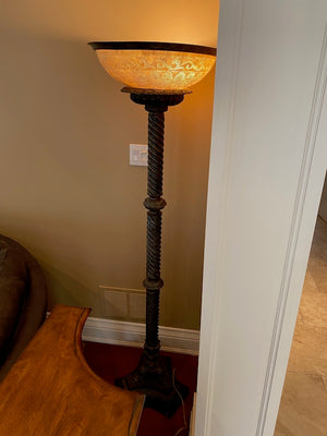 Torch Style, Large Ornate Floor Lamp