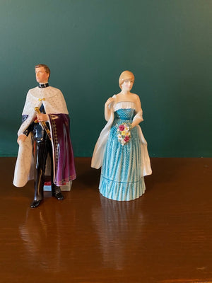 H.R.H The Prince of Wales & Lady Diana Spencer, Royal Doulton Lot (RARE)
