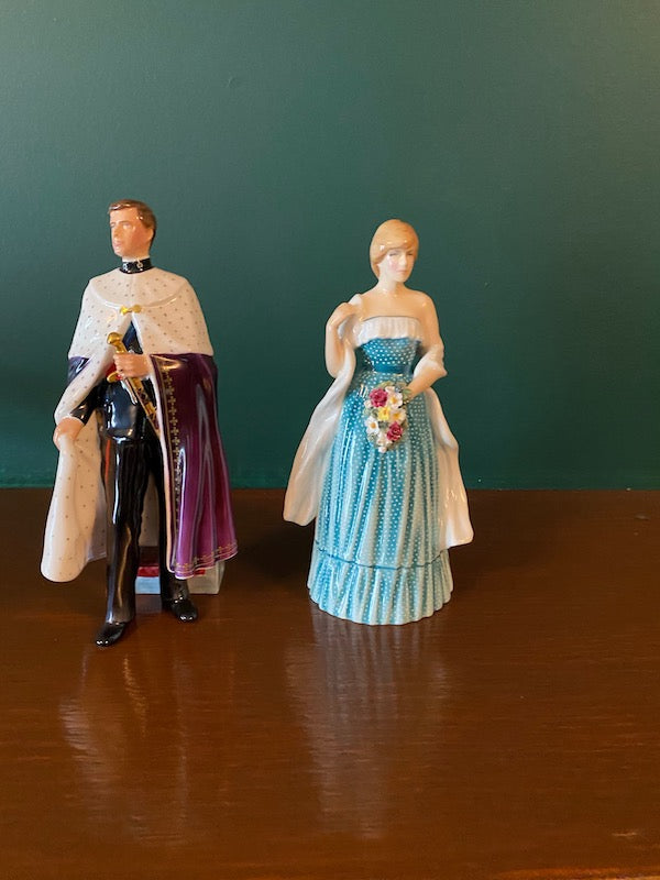 H.R.H The Prince of Wales & Lady Diana Spencer, Royal Doulton Lot (RARE)