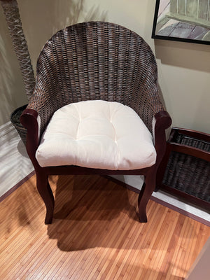 Wicker Style Accent Chair with Cushion