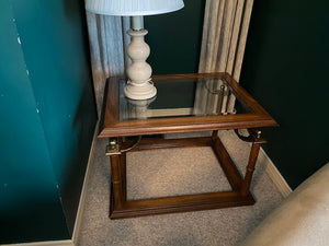 2 Wood & Glass Side Tables