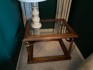 2 Wood & Glass Side Tables