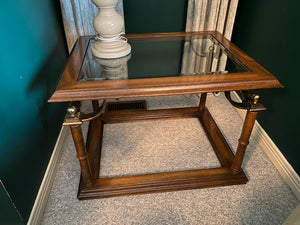 2 Wood & Glass Side Tables