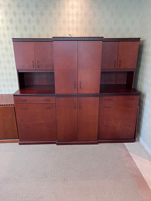 'Haworth' Office Wall Unit, with Bar and Mini Fridge