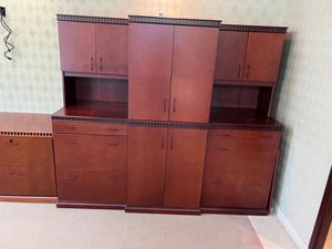 'Haworth' Office Wall Unit, with Bar and Mini Fridge