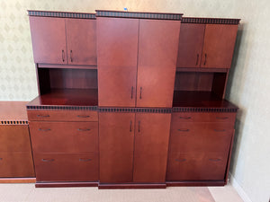 'Haworth' Office Wall Unit, with Bar and Mini Fridge