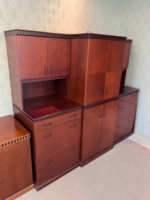 'Haworth' Office Wall Unit, with Bar and Mini Fridge