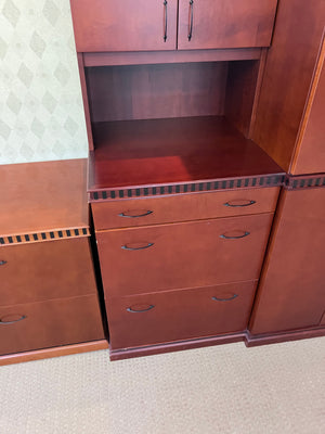 'Haworth' Office Wall Unit, with Bar and Mini Fridge