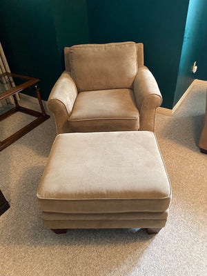 Beige Armchair + Ottoman from Bowring